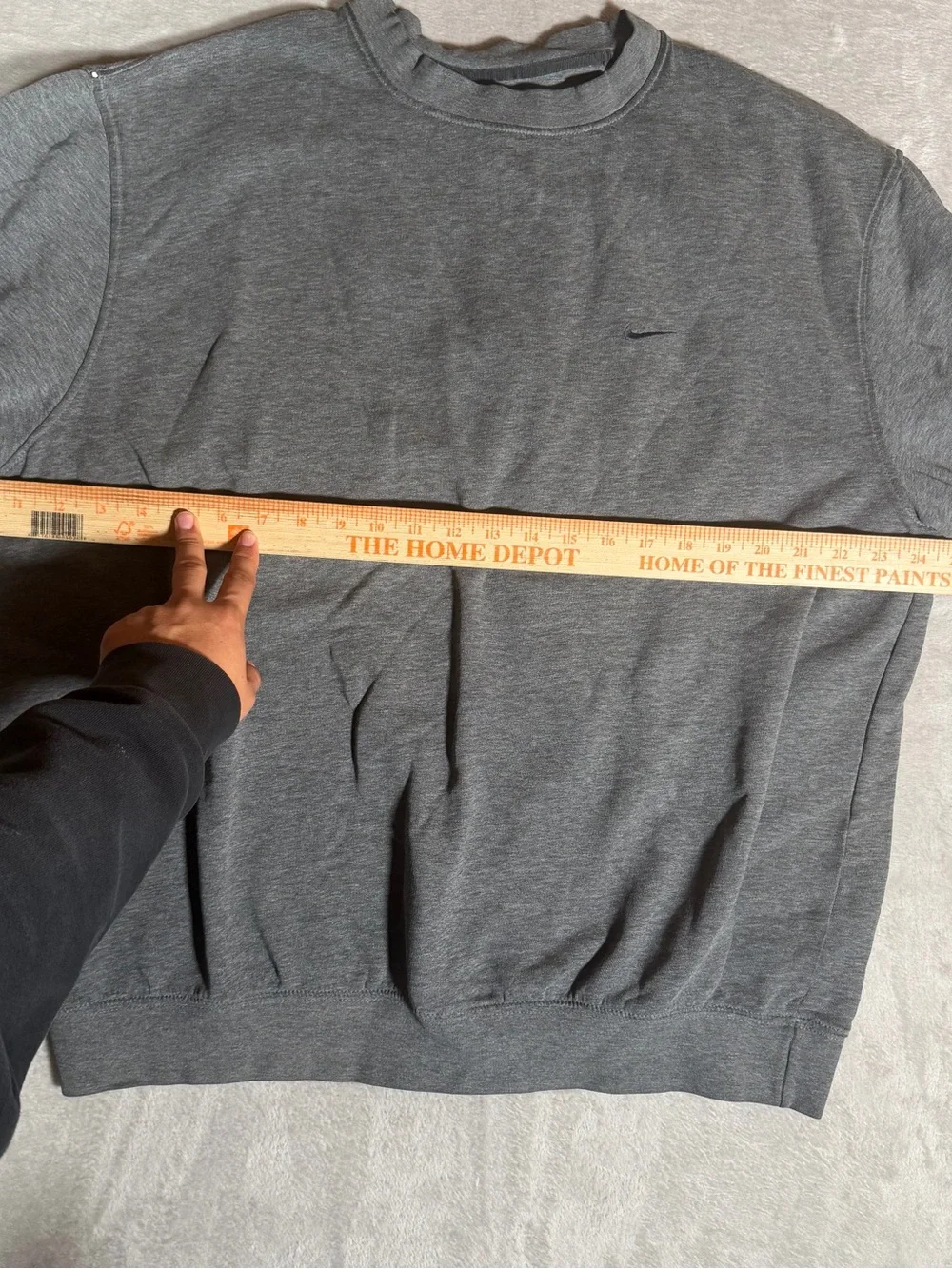 Nike Dark Gray Crewneck Sweatshirt with Small Swoosh